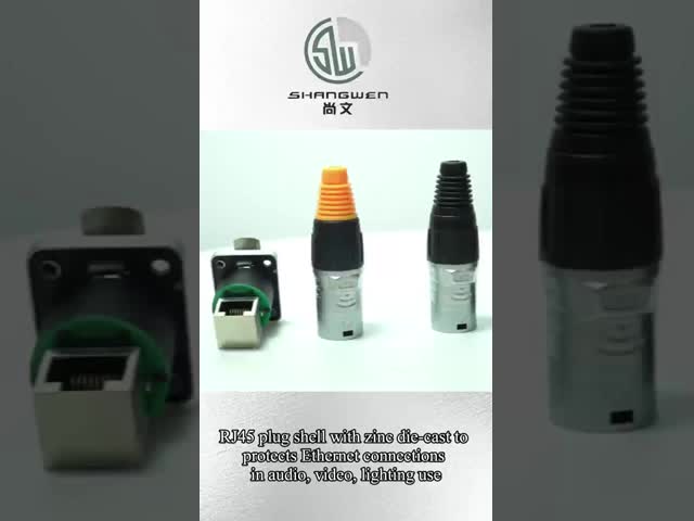 Indoor/Outdoor Use 5-7mm Cable Diameter Ethernet Connectors 8 Pin Rj45 Waterproof Female Chassis Connector IP44 Panel Connectors