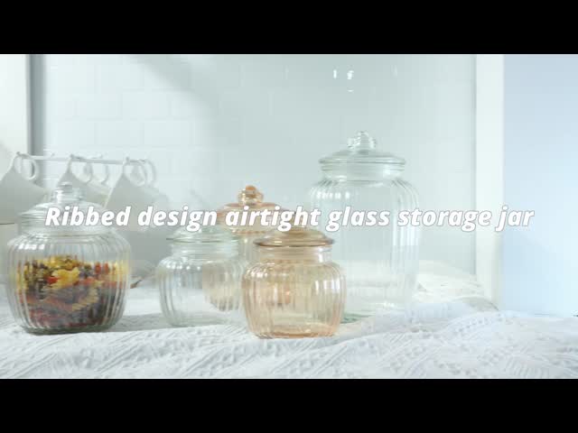 IKOO 600ml 1400ml 1900ml Glass Canister and Fermentation Jar for Food Storage with Airtight Lid