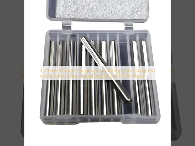 3.175mm-6 Double Straight Groove Milling Cutter Solid Carbide Straight Bit with 3 Years Warranty