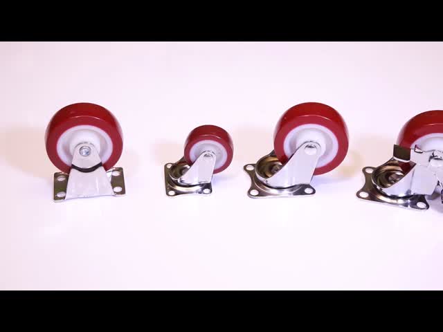 Wear Resistant Industrial Casters Durable PU Castor Wheels Tread Smooth