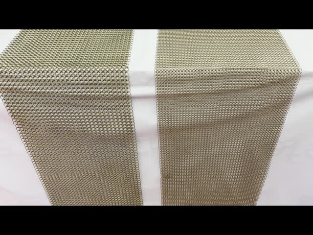 Custom Size Gold Color Metal Decorative Stainless Steel Ring Curtain Mesh Fabric