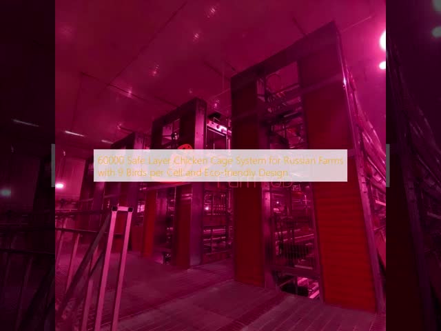 60000 Safe Layer Chicken Cage System for Russian Farms with 9 Birds per Cell and Eco-friendly Design