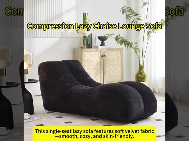 Single Velvet Compressed Sofa Fabric Corner Lounge Chair Bedroom Furniture