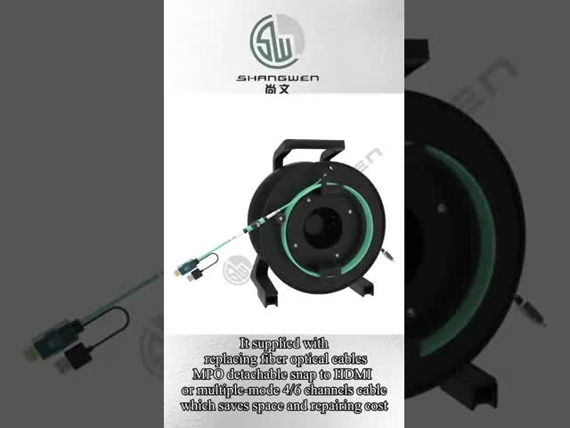TPU Armored Jumper LC Detachable Armored 8K Fiber Optic HD MI 2.1 Active Optical Extension Cable  Drum for Media Servers