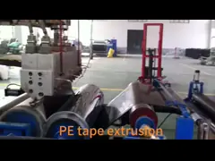 Ligne d'extrusion de film PE et de revêtement adhésif butyle certifiée ISO9001:2008 pour ruban de base de 0,2 à 1 mm et ruban d'enveloppement adhésif pour pipelines de 0,1 à 0,5 mm video