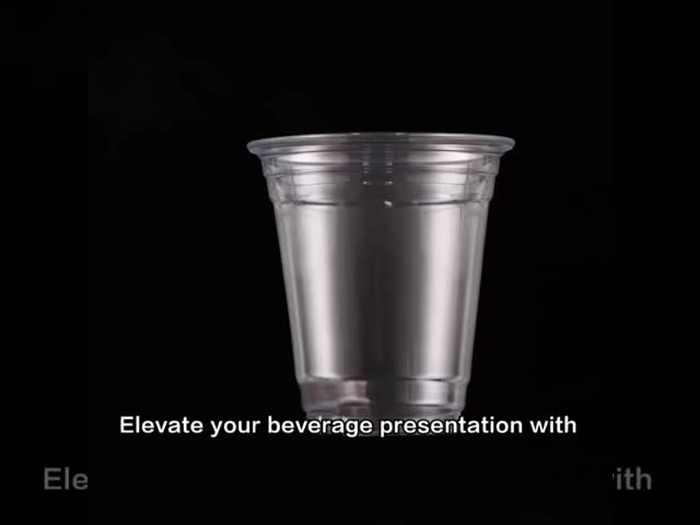 10oz 12oz 14oz 16oz Clear Matcha Latte Ice Coffee Takeaway PET Plastic Cups With Lids