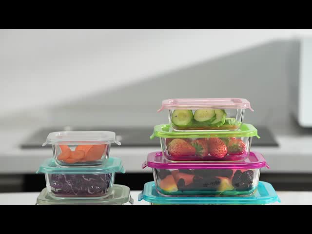 IKOO High Borosilicate Glass Food Container with PP Lid - Thermal Shock 120℃, Leak Proof, and Airtight for Safe Storage