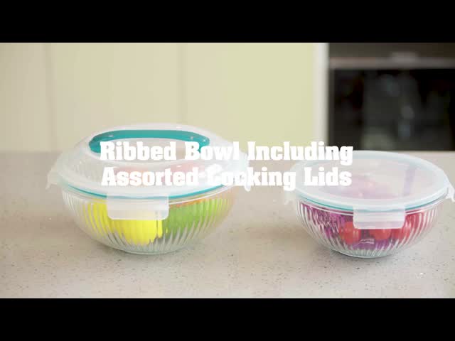 IKOO Borosilicate Glass Mixing Bowl 500ml-3500ml with PE Lid