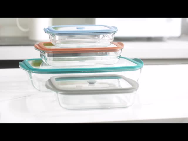 IKOO Borosilicate Glass Baking Dish 800ml-3600ml with Vented Lid