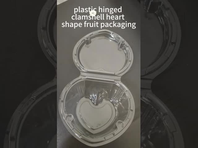 Oem heart shaped transparent PET hinged clamshell cherry tomato berry perforated plastic packaging