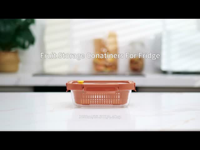 IKOO Stackable Airtight Glass Food Container 1050ml BPA-Free