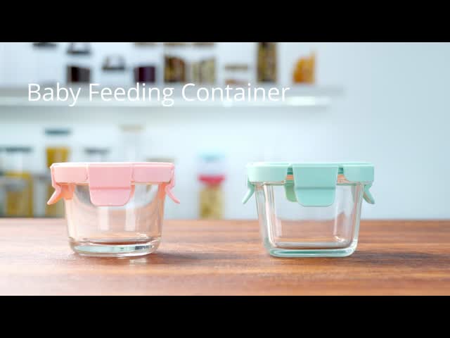 IKOO 120ml 130ml 160ml Mini Glass Food Container and Baby Food Storage Container with High Borosilicate Glass and Silicone Lids