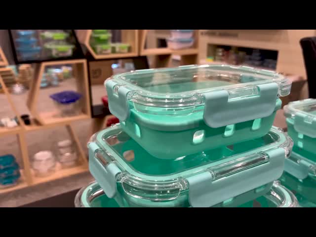 IKOO BPA Free Leak Proof Glass Food Container with Thermal Shock Resistant Borosilicate Glass and Cool Lock PP Lid