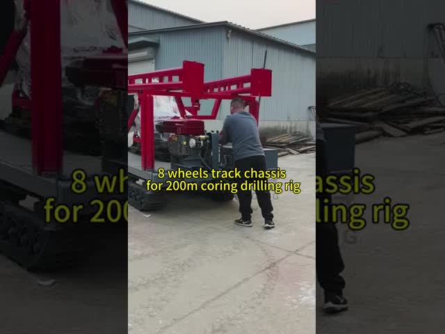 Customized 8 Wheels Rubber Crawler Track Undercarriage For Rotary Borewell Machine