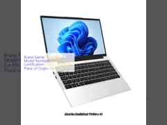China 14.1inch Bule Laptop J4125 CPU 8GB RAM 256GB Storage Full HD IPS Display 5000mAh Battery Windows 10 Plastic Material supplier