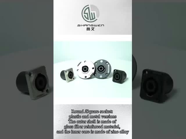 Four-Pole Round Terminal Loudspeaker Connector Plastic Male Socket Metal Insert Female Speaker Jack 4 Pin Circular Connector