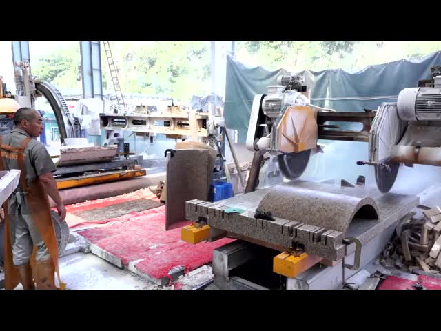 High Accuracy Automatic Two-Slice Stone Edge Cutting Machine for Column Slab Trimming
