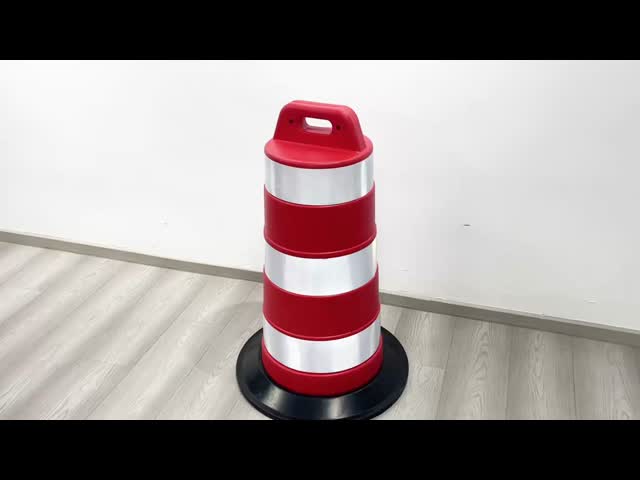 ROADSAFE Heavy Duty 90cm Plastic Traffic Drum with Enhanced Safety for Roadway Use