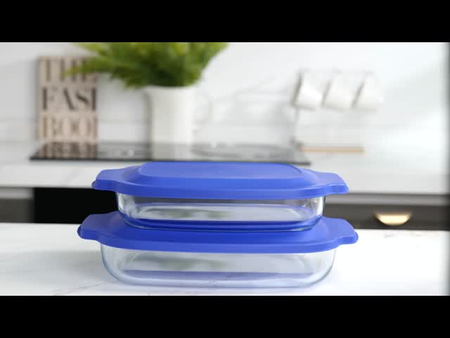 IKOO Borosilicate Glass Bakeware with PP Lid 1000ml to 3600ml