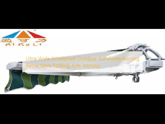 Ultra Wide Windproof Outdoor Sunshade Awning Retractable Folding Arm Awning