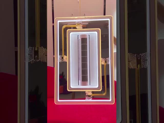 Square LED Bathroom Mirror Light Time Temperature Function