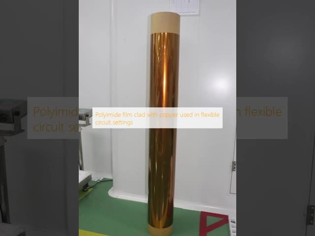 Polyimide film clad with copper used in flexible circuit settings
