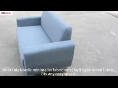 Breathable Low Profile White Linen Fabric Sofa Couch 3 Seater BIFMA Certificated