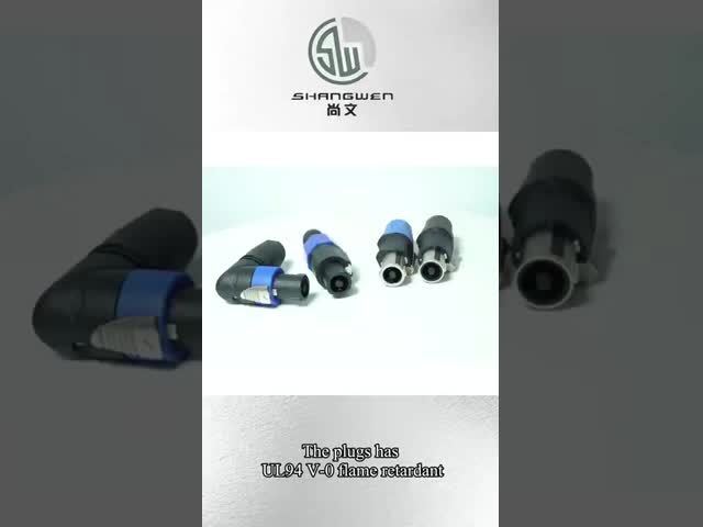4-Pin Female Speaker Connector Glass Reinforced Alloy Nylon Housing with 3P Male for 6-15mm Cable Copper LED Wire Connections