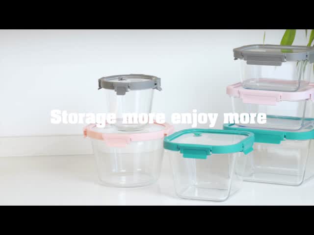 IKOO Large Capacity Airtight Glass Food Storage Container with BPA Free High Borosilicate Glass Lid