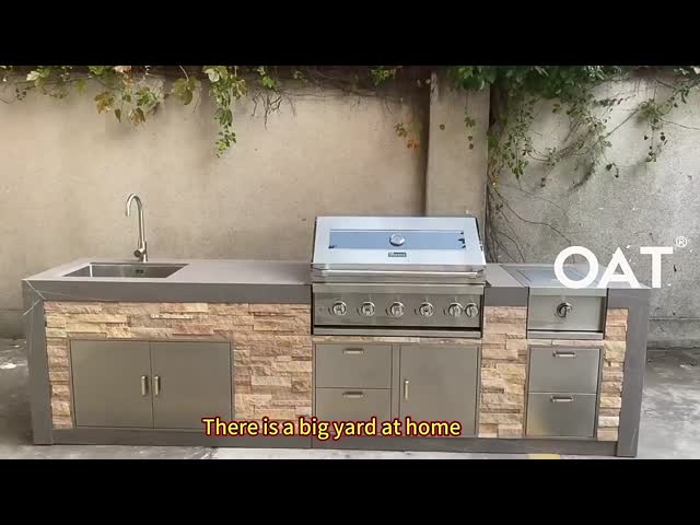 304 316 Stainless Steel Modular Outdoor Cabinet Kitchen Island Grill Sink Units