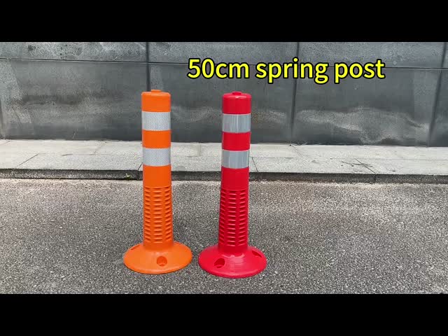 Traffic PU 500mm Warning Post Reflective Delineator Road Spring Flexible Bollard