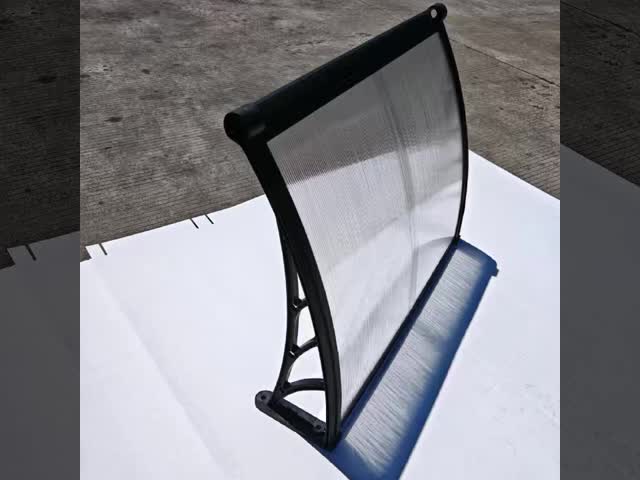 Plastic Canopy Polycarbonate Window Awning With Blue PC Sheet Sail Finishing Awning Bracket