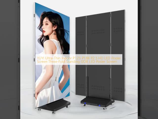 Energy Saving Ultra-Thin Portable LED Poster Screen Tri-Fold LED Display for Indoor Advertising
