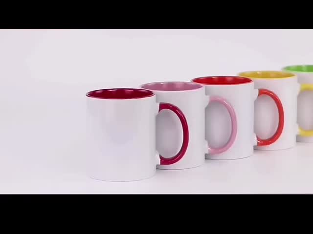 Blank 11oz Ceramic Sublimation Coloured Mugs Two Tone Design