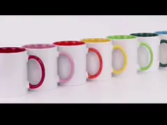 Blank 11oz Ceramic Sublimation Coloured Mugs Two Tone Design