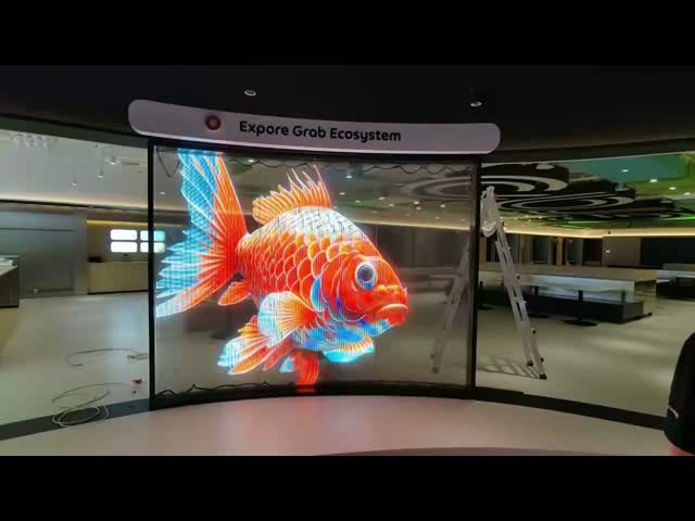 Indoor Ultra-Thin P8 Flexible Transparent LED Display with 85% Transparency and 3500 Nits Brightness