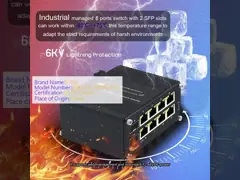 Ethernet Switch 8 Port 10/100/1000T To 2 Port 100/1000X SFP Din Rail Gigabit Managed Switch