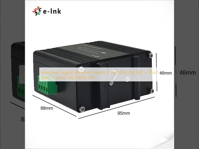 Industrial Gigabit Ethernet Switch 4-Port 802.3bt PoE + 1Port RJ45 + 2Port 100/1000X SFP