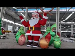 Handmade Santa Claus silk lanterns, with customizable sizes and colors.