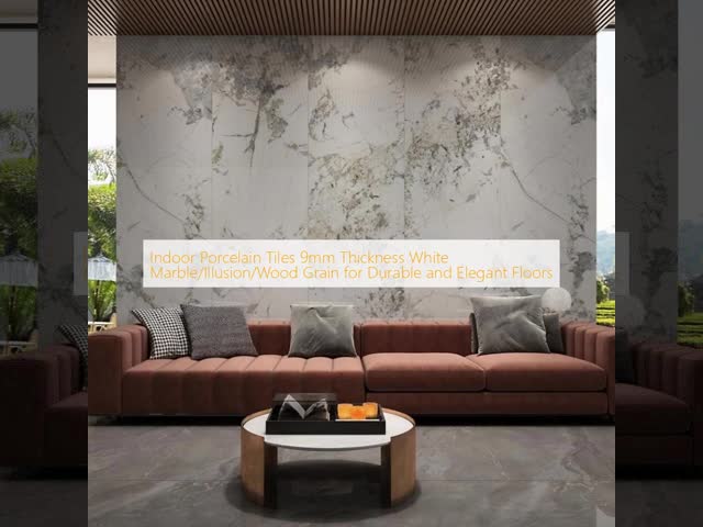 9mm Thickness 800x2600mm White Marble Design Indoor Porcelain Tiles for Elegant Floors