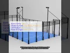 Factory Price Paddle Court Both Indoor Outdoor 10x20M Size 12MM Tempered Glass Padel Court