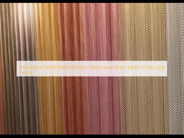 6mm*6mm Yellow Decoration Wire Mesh with Chain Link Weaving for Architectural Design