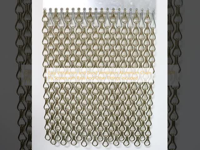 Easy Installation and Good Ventilation Aluminium Chain Fly Screen with Rails And Other Fittings Included