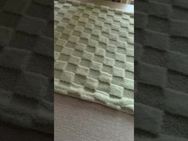 Checkered Baby Blanket 30x40 Inches Ultra Soft Polyester Off-White