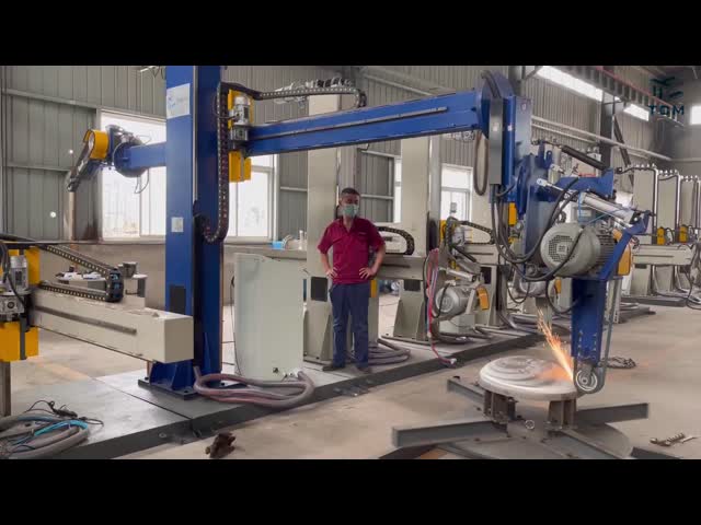 3phase  Dished End Polishing Machine Conical Shell Surface Metal Polish Grinder