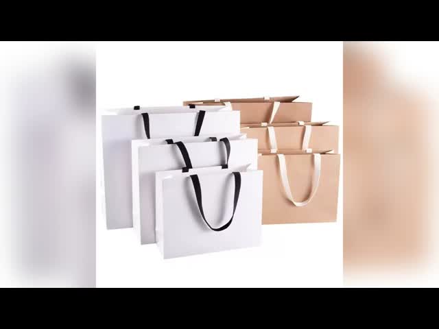 Colorful Kraft Printed Paper Shopping Bag Materials  Eco Friendly