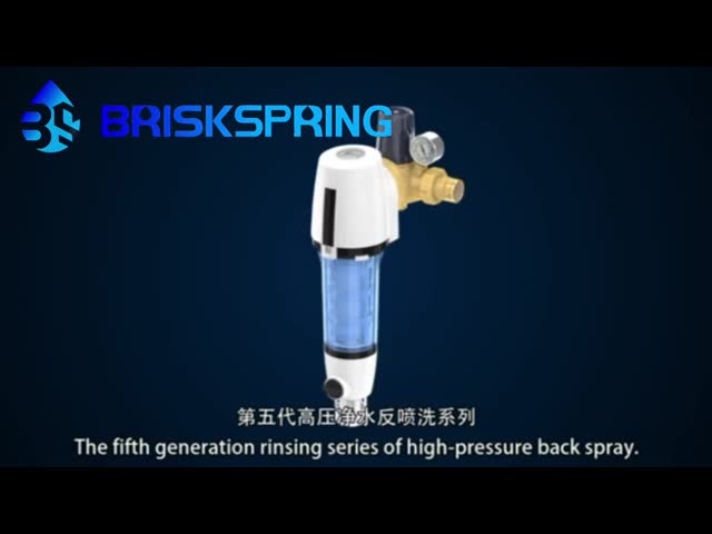 NSF Certified Clear Bottle Sunlight Protective Cover ABS Automatic Spin Down Water Pre Filter