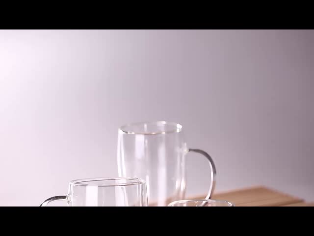 Double Wall Glass Cup with 250ml 350ml 450ml Capacity High Borosilicate Glass for Hot and Cold Beverages