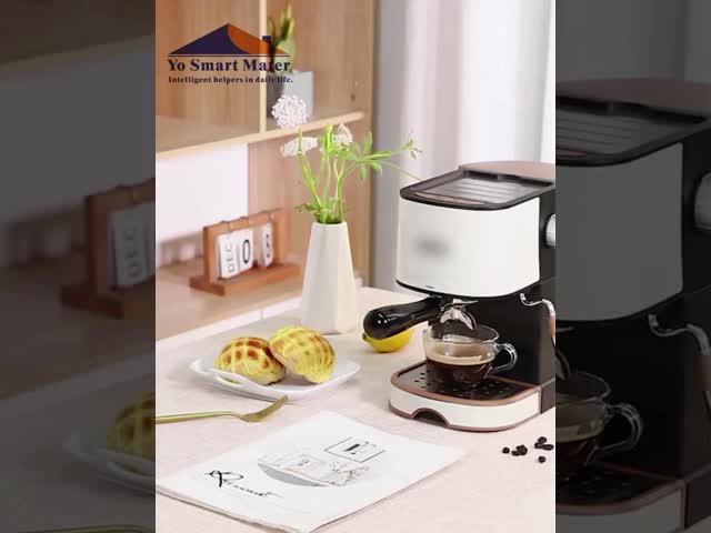 Small Electric Italian Coffee Machine 850W Automatic Pump Pressure Steam Milk Frother