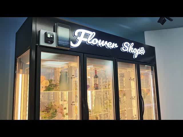 Smart Flower Vending Machine with 10 inch Touchscreen, Android 11.1 OS, and 32 Lockers for Fresh Flowers Preservation